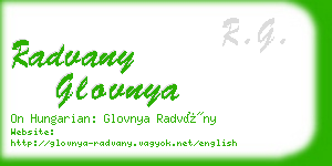 radvany glovnya business card